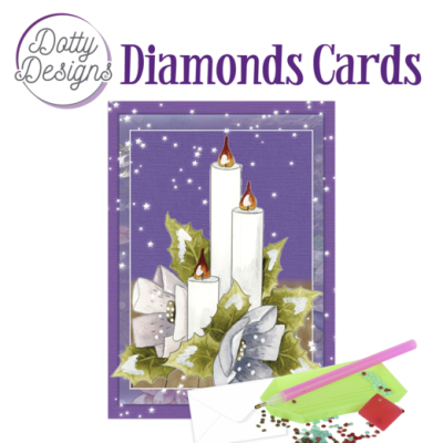 D0tty Design® - Set van 5 diamond painting kerstkaarten 10x15cm (set 13)